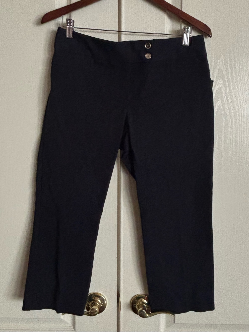 Alfani cotton spandex tummy control navy blue capri pant size 8 NEW!